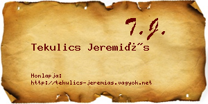 Tekulics Jeremiás névjegykártya